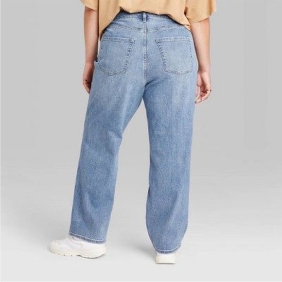 NWT Wild Fable Super High Rise Distressed Jeans / Size 17 / Straight Leg - Picture 5 of 10